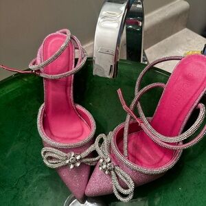 sexy glittery, pink and silver  new shoes